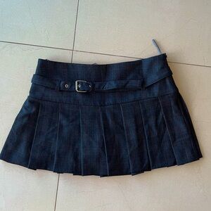 Zara Black Checkered Mini Skirt